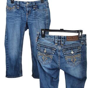 Rock Revival Jessica 5-pocket Capri Jeans Women Size 27‎ Retro Y2K Cowboy 28x21"